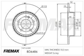 Stabdžių diskas FREMAX BD-6486