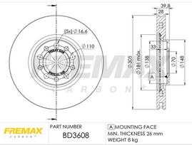 Stabdžių diskas FREMAX BD-3608