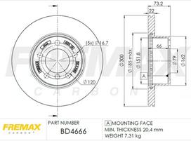 Stabdžių diskas FREMAX BD-4666