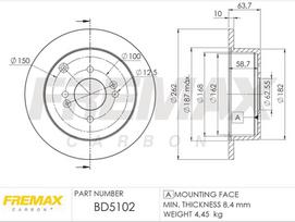 Stabdžių diskas FREMAX BD-5102