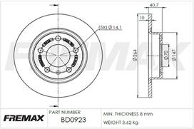 Stabdžių diskas FREMAX BD-0923