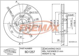 Stabdžių diskas FREMAX BD-1257