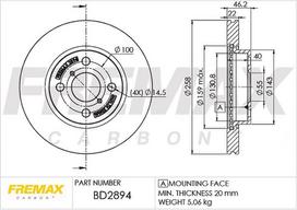 Stabdžių diskas FREMAX BD-2894