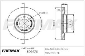 Stabdžių diskas FREMAX BD-3975