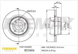 Stabdžių diskas FREMAX BD-3406