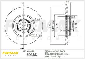 Stabdžių diskas FREMAX BD-1553