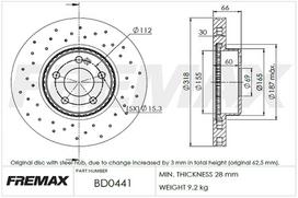Stabdžių diskas FREMAX BD-0441