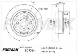 Stabdžių diskas FREMAX BD-9064