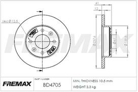 Stabdžių diskas FREMAX BD-4705