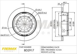 Stabdžių diskas FREMAX BD-2917