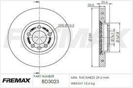 Stabdžių diskas FREMAX BD-3023