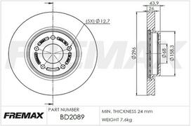Stabdžių diskas FREMAX BD-2089