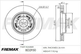 Stabdžių diskas FREMAX BD-2950