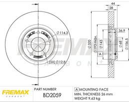 Stabdžių diskas FREMAX BD-2059