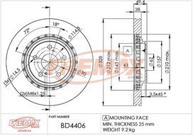 Stabdžių diskas FREMAX BD-4406