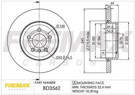 Stabdžių diskas FREMAX BD-3562