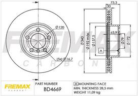 Stabdžių diskas FREMAX BD-4669