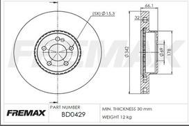Stabdžių diskas FREMAX BD-0429