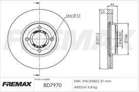 Stabdžių diskas FREMAX BD-7970