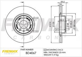 Stabdžių diskas FREMAX BD-4067