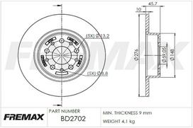 Stabdžių diskas FREMAX BD-2702