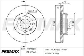 Stabdžių diskas FREMAX BD-0570