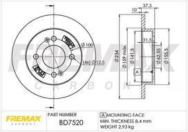 Stabdžių diskas FREMAX BD-7520
