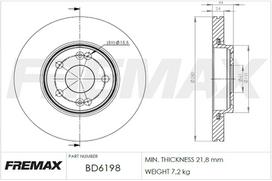Stabdžių diskas FREMAX BD-6198