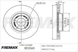 Stabdžių diskas FREMAX BD-3565