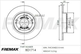 Stabdžių diskas FREMAX BD-1714