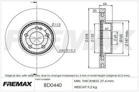 Stabdžių diskas FREMAX BD-0440