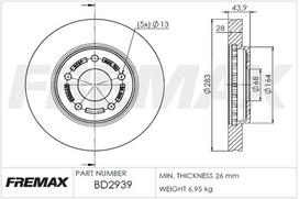 Stabdžių diskas FREMAX BD-2939