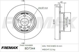 Stabdžių diskas FREMAX BD-7344