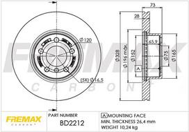 Stabdžių diskas FREMAX BD-2212