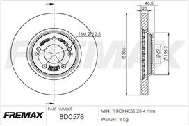 Stabdžių diskas FREMAX BD-0578