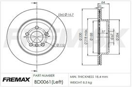 Stabdžių diskas FREMAX BD-0061