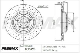 Stabdžių diskas FREMAX BD-3496
