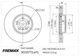 Stabdžių diskas FREMAX BD-3577