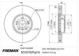 Stabdžių diskas FREMAX BD-3578