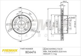 Stabdžių diskas FREMAX BD-6476