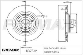 Stabdžių diskas FREMAX BD-7369