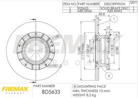 Stabdžių diskas FREMAX BD-5633-KT
