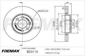 Stabdžių diskas FREMAX BD-3110