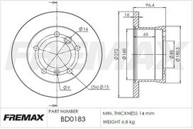 Stabdžių diskas FREMAX BD-0183