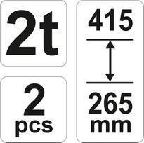 domkratas yato - Yato atramų komplektas YT-17310, 2T, 265-415mm, 2vnt. - 2 nuotrauka