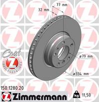 Stabdžių diskas ZIMMERMANN 150.1280.20