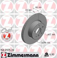 Stabdžių diskas ZIMMERMANN 150.2975.20