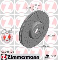 Stabdžių diskas ZIMMERMANN 150.2981.20