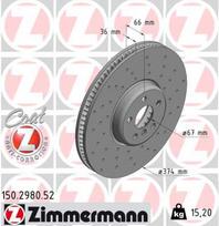 Stabdžių diskas ZIMMERMANN 150.2980.52