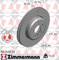 Stabdžių diskas ZIMMERMANN 150.3483.20